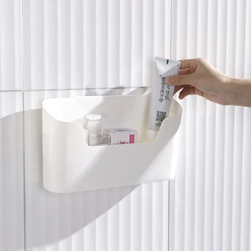 Kitchen Wall-mounted Adhesive Storage Rack Multifunctional Cabinet Door Storage Box Under Sink Drawer Shelf Bathroom Organizer