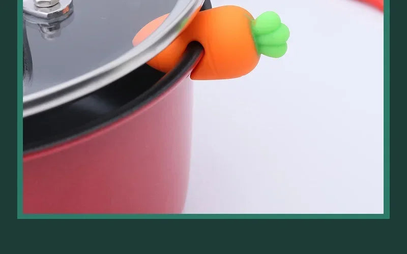 Cute Silicone Pot Lid Anti-spill Rack Heat-resistant Anti-Overflow Stoppers Pot Cover Lifter Holder Creative Kitchen Tool Gadget