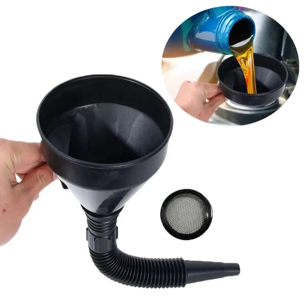Multi functional car fuel funnel portable refueling funnel for cars and motorcycles, long nozzle, large diameter refueling parts