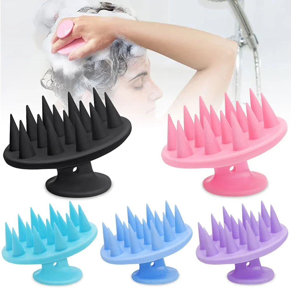 Silicone Scalp Hair Massage Brush Shampoo Massage Comb Bath Wash Hair Care Root Scalp Massager Shower Brush Salon Hair Tool