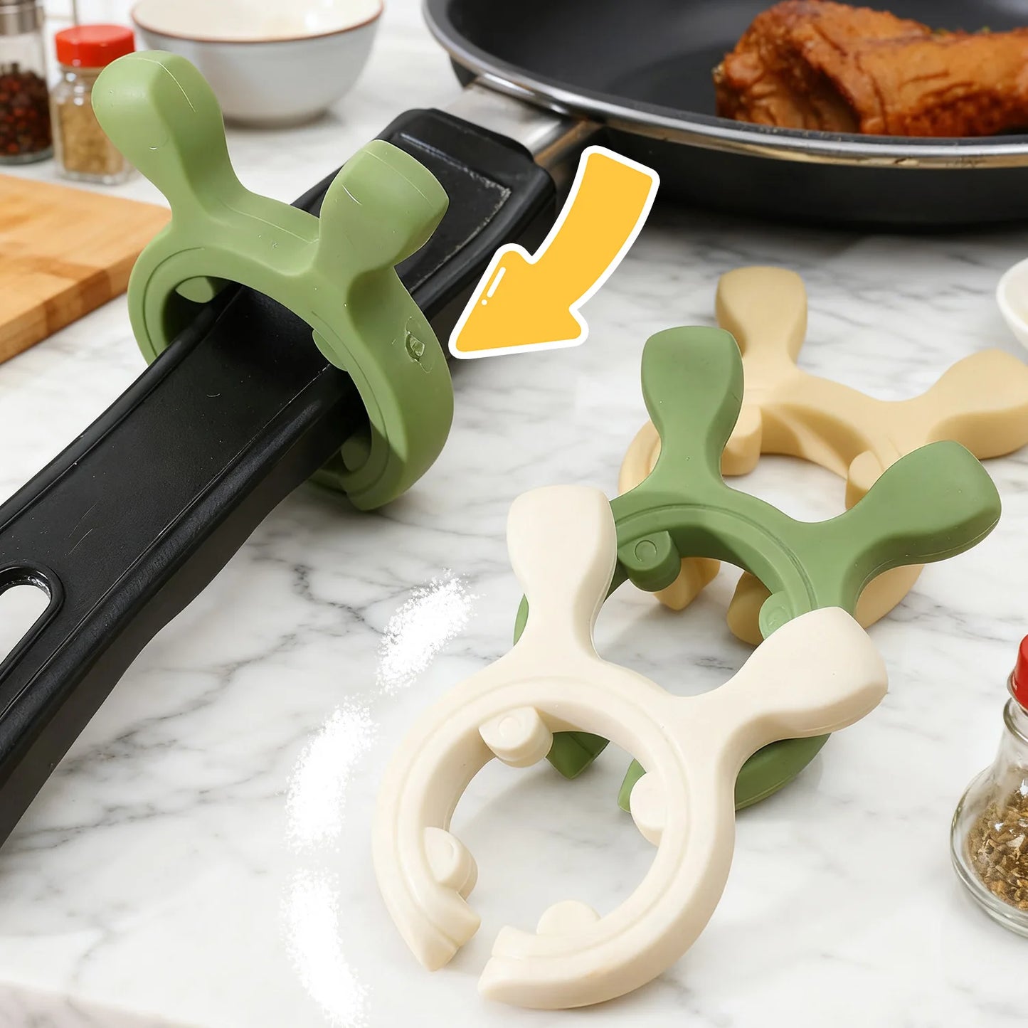 1/6pcs Silicone Spatula Holder Anti Scalding Overflow Pot Clips High Temperature Resistance Spoon Shovel Rack Kitchen Gadgets