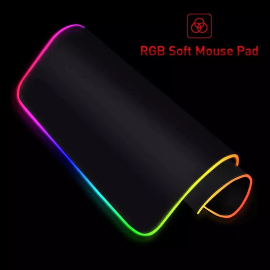 RGB Gaming Mouse pad C-Cyberpunks Computer HD Deskmat XXL Black Mouse Pad Keyboard Office Accessories Company Non-slip Mause Pad