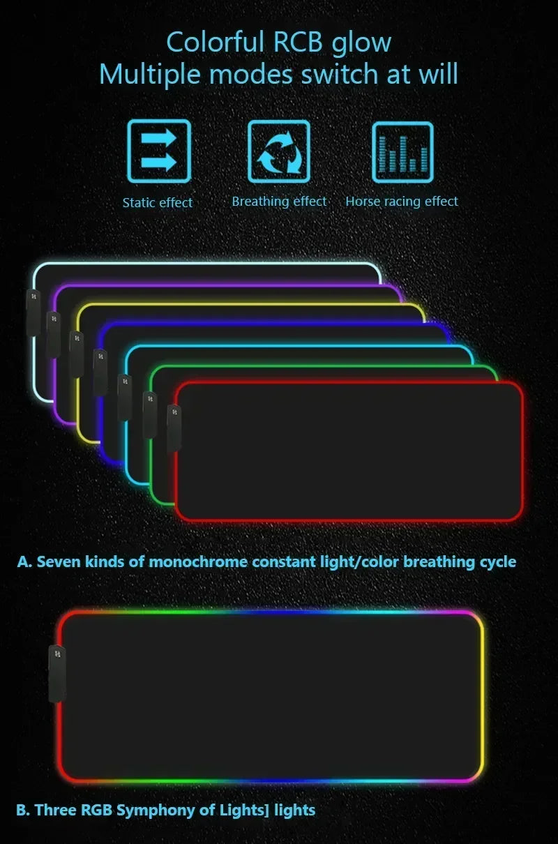 RGB Gaming Cyberpunks Mouse Pad XXL Computer Gamer Large Led Mousepad Ghost Head Desktop Decoration WOW Deskmat Wit Backlit