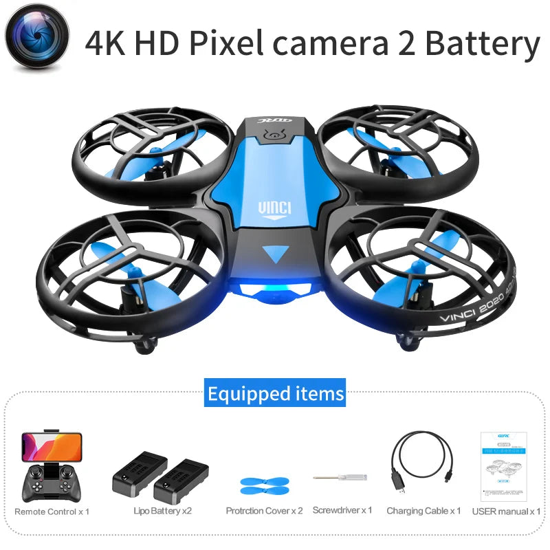 V8 Mini Drone 4K Professional Wide-Angle HD Camera WiFi FPV Height Hold Foldable RC Drone Quadrotor Helicopter Children's Toys