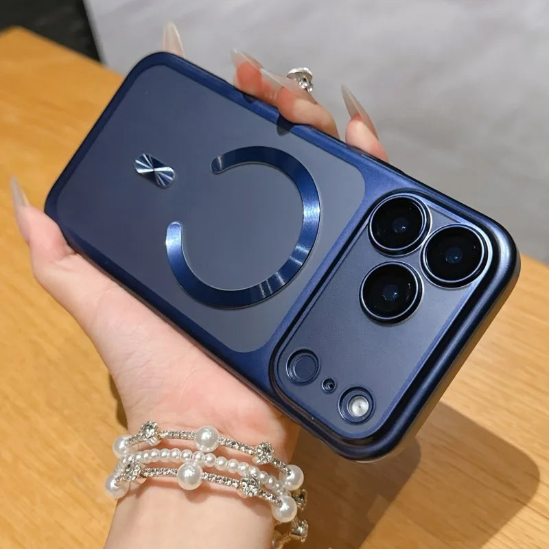 Luxury Matte Frosted Magnetic Wireless Charging Phone Case For iPhone 17 Pro Max Air Shockproof Clear Protective Case