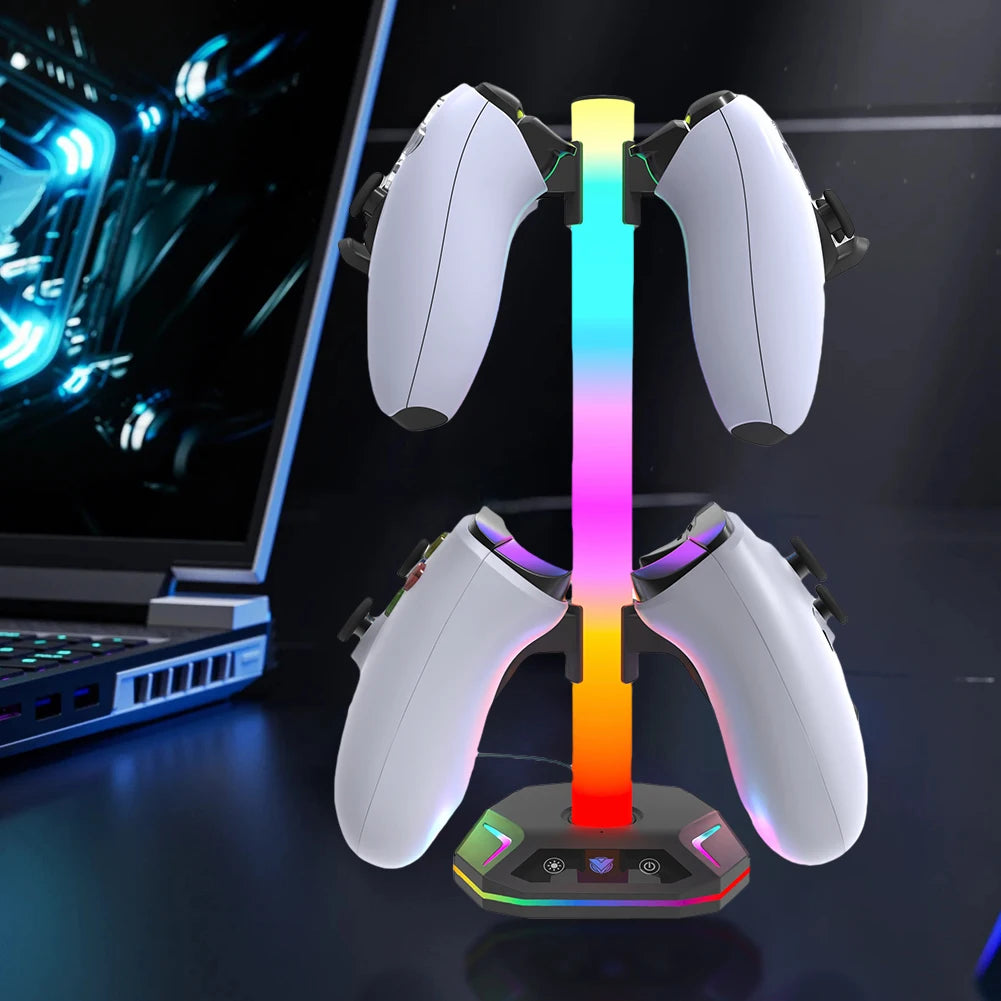 RGB Headphone Stand Controller Hook 9 Light Modes for Desk Controller Stand Hanger Desktop Display Holder Gaming Headset Holder