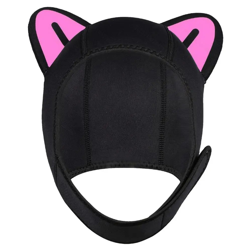 Diving Hats for Men Warm Ergonomic Swim Hat Cat Ears Diving Hat Wear-Resistant Surf Hats for Surfing Snorkeling Water Sports