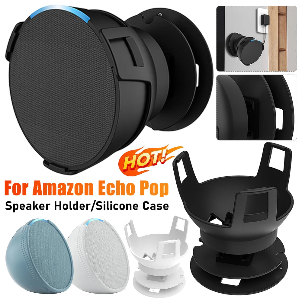 For Amazon Echo POP Speaker Wall Mount Holder Stand Built-in Cable Indoor Sound Box Bracket for Amazon Echo Pop Home Decoration