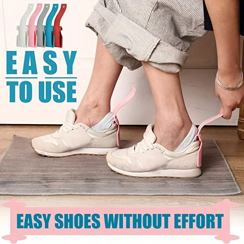 2pcs Shoe aid Lazy Shoes Helper, Shoe Horn Shoe, Lifting Helper  Plastic Shoehorn Fits All Shoes