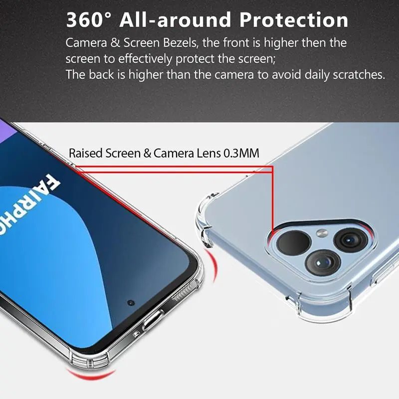 TPU Transparent Phone Case for Fairphone 6 5 Fairphone5 Protective Cover Four Corners Shockproof Fundas Capa