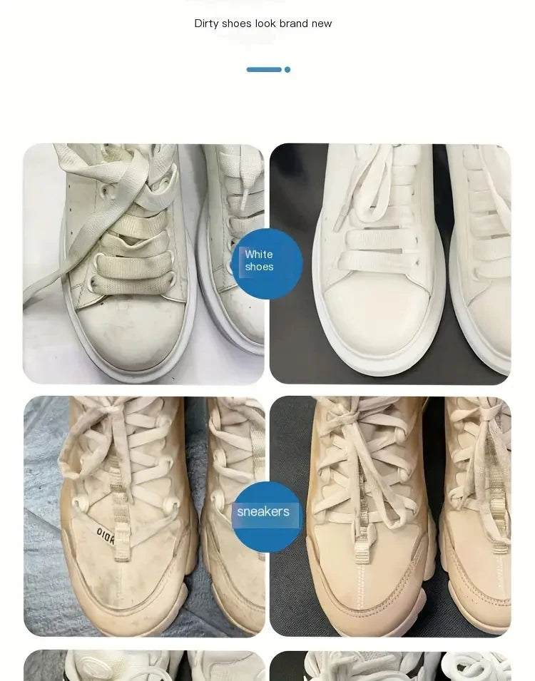 White Shoe Foam Cleaner-200ml for Sneakers Canvas & Faux - No-Rinse Formula,Stain Remover & Whitening Mousse Effortless Cleaning