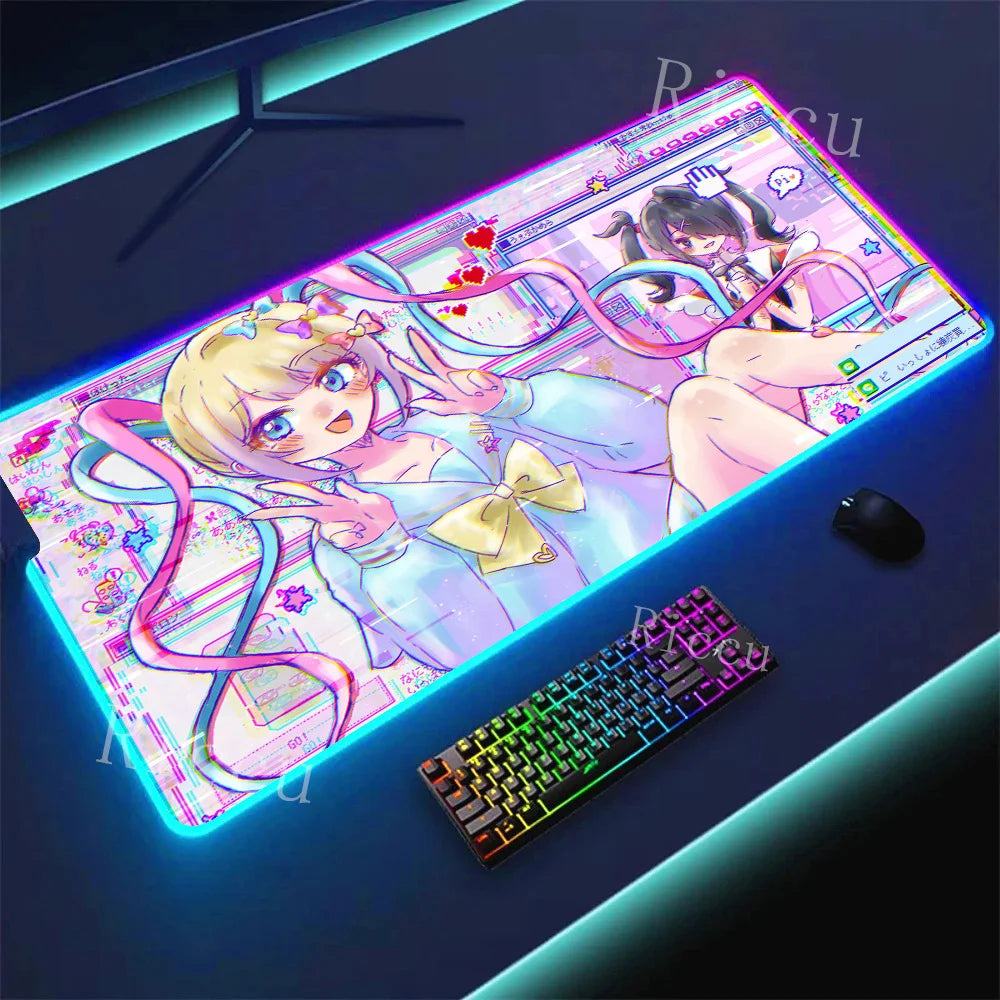 RGB HD Needy Girl Overdose MousePad Gamer Desk Mat Large Mousepad Compute Deskpad Art Gaming Mouse Mats Pc Company Pads E-Sports