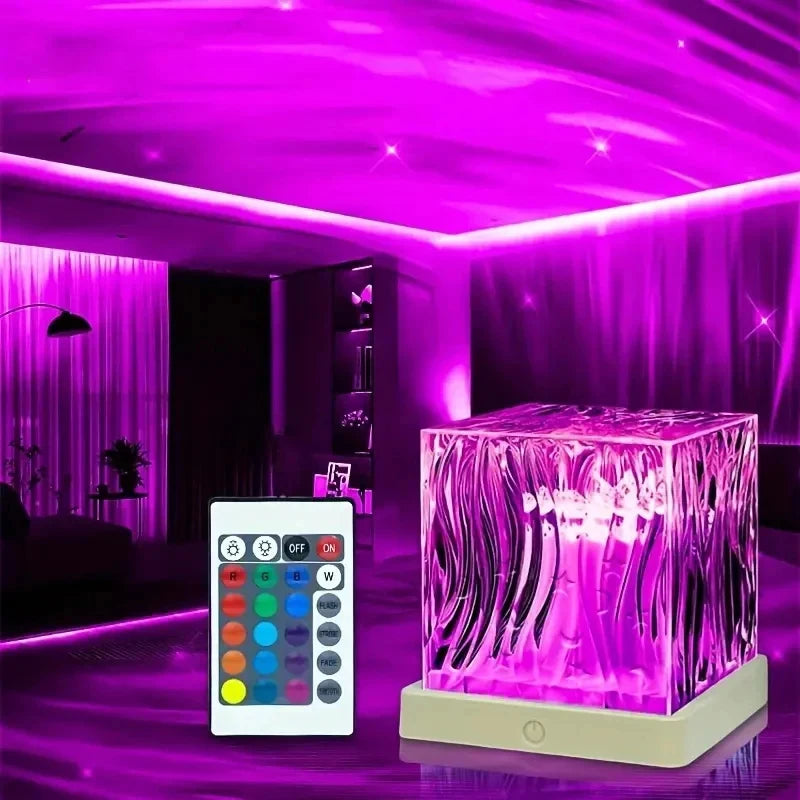 LED Water Ripples Lamp Galaxy Projector Night Light with Remote Control USB Powered A Mood Light Perfect for Home Room Decor