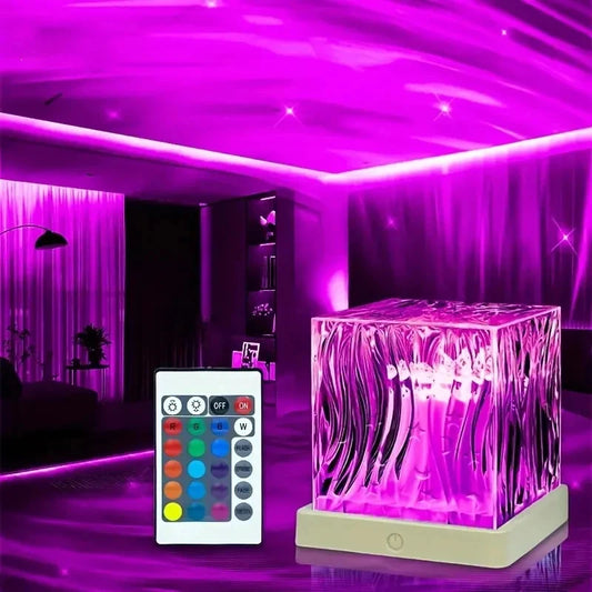 LED Water Ripples Lamp Galaxy Projector Night Light with Remote Control USB Powered A Mood Light Perfect for Home Room Decor