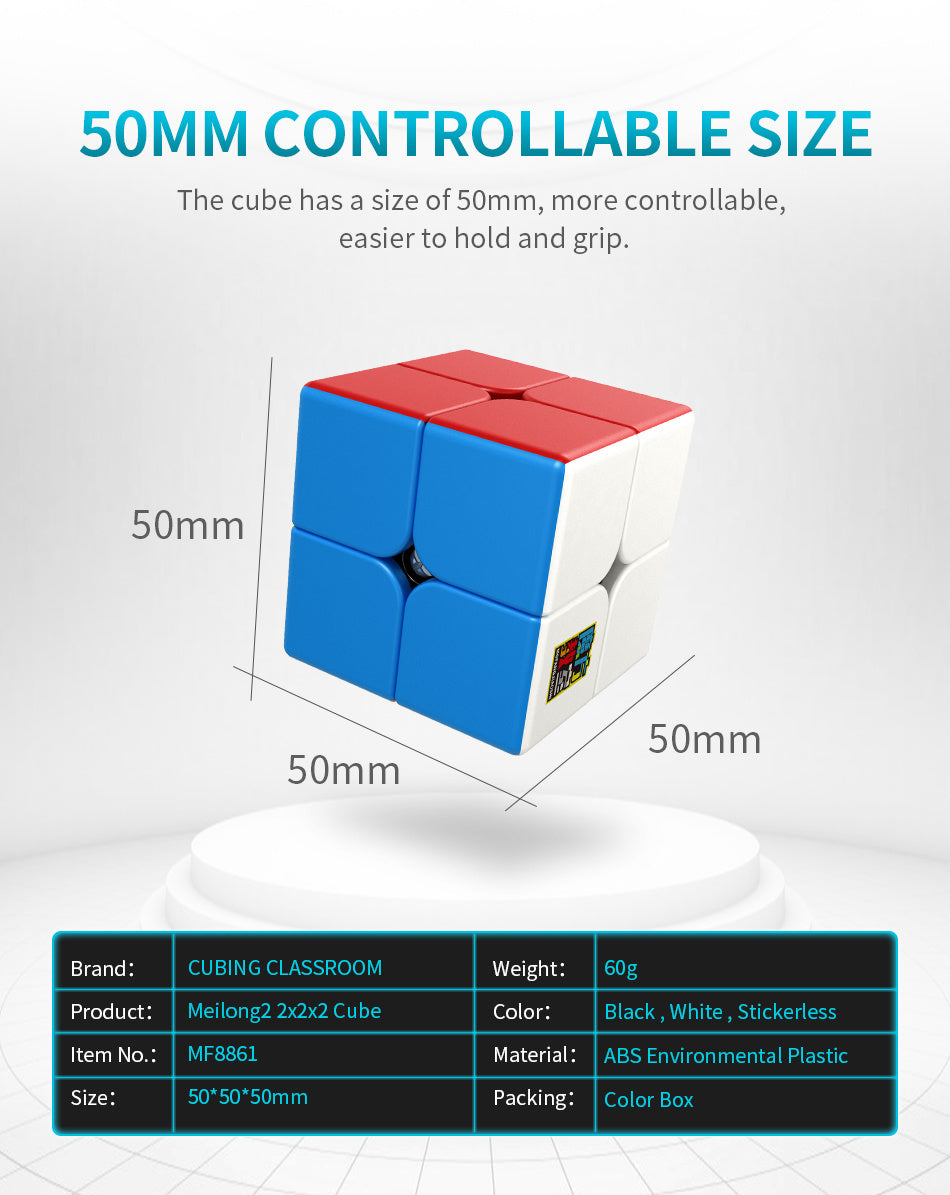 [ECube]MoYu Meilong 2 2x2x2 Magic Neo Cube Meilong Stickerless Speed Cube Puzzle Children Gift Adult Educational Toys