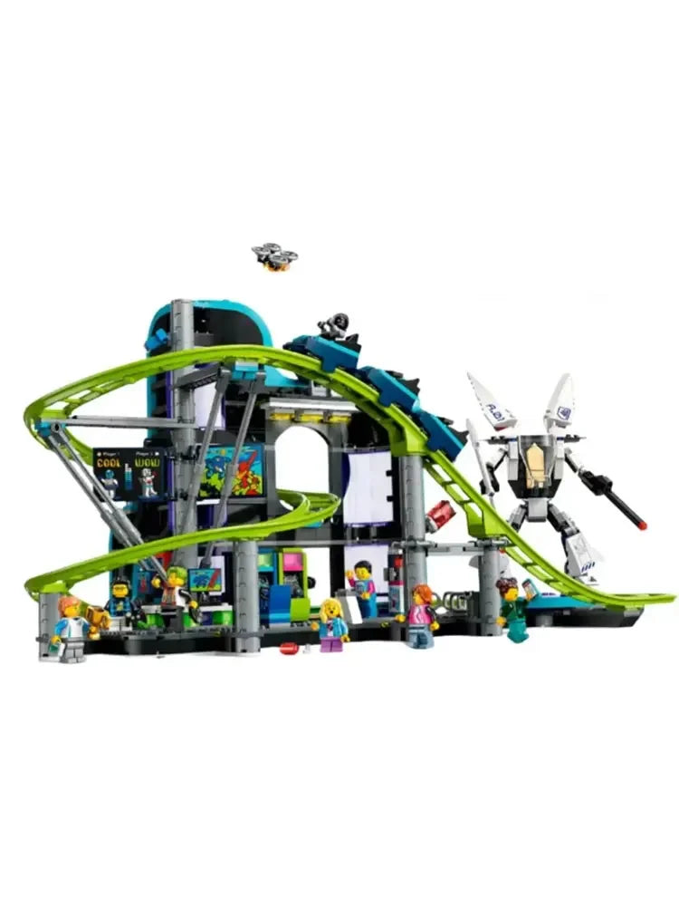 986PCS Exciting Robot Roller Coaster Model – Creative Building Blocks Set for Kids – Perfect Christmas Gift!