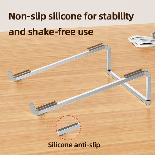Laptop stand, lightweight aluminum alloy, easy-to-store and heat-dissipating stand, portable height-increasing stand for office