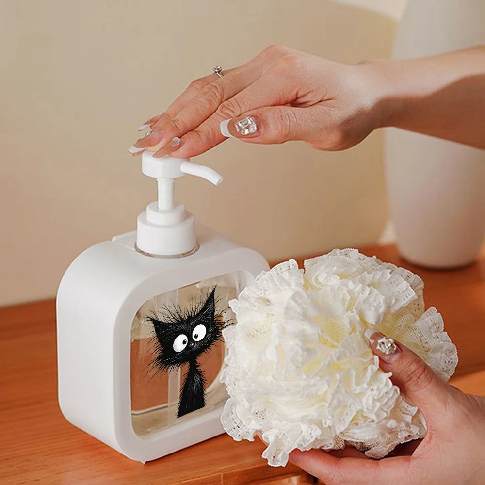Cute soap dispenser - Cartoon cat-shaped, moisturizing hand sanitizer pump bottle