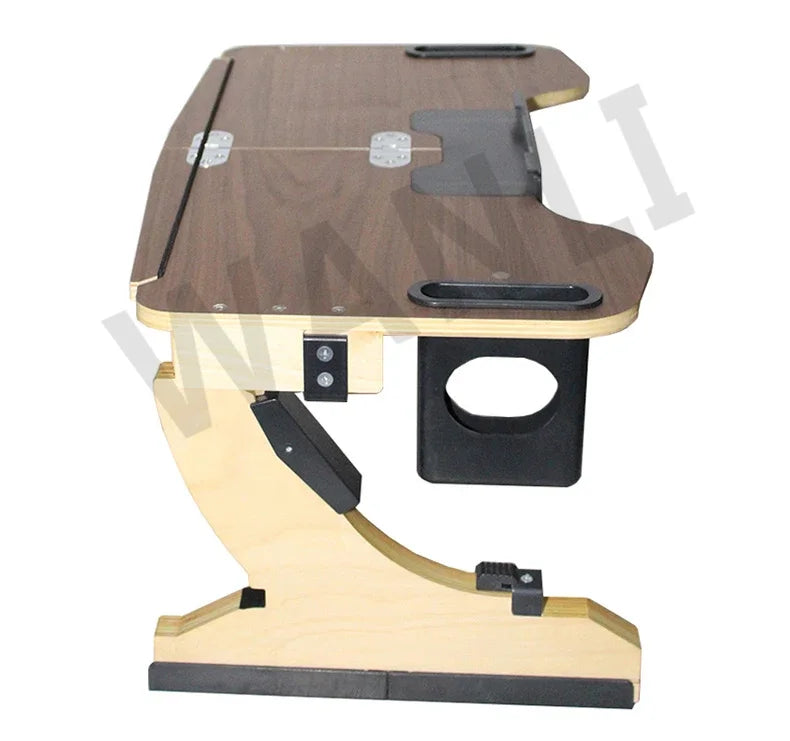 Desktop computer stand, portable and foldable stand, multi-functional reclining desk, made of wood, 360° adjustable laptop stand