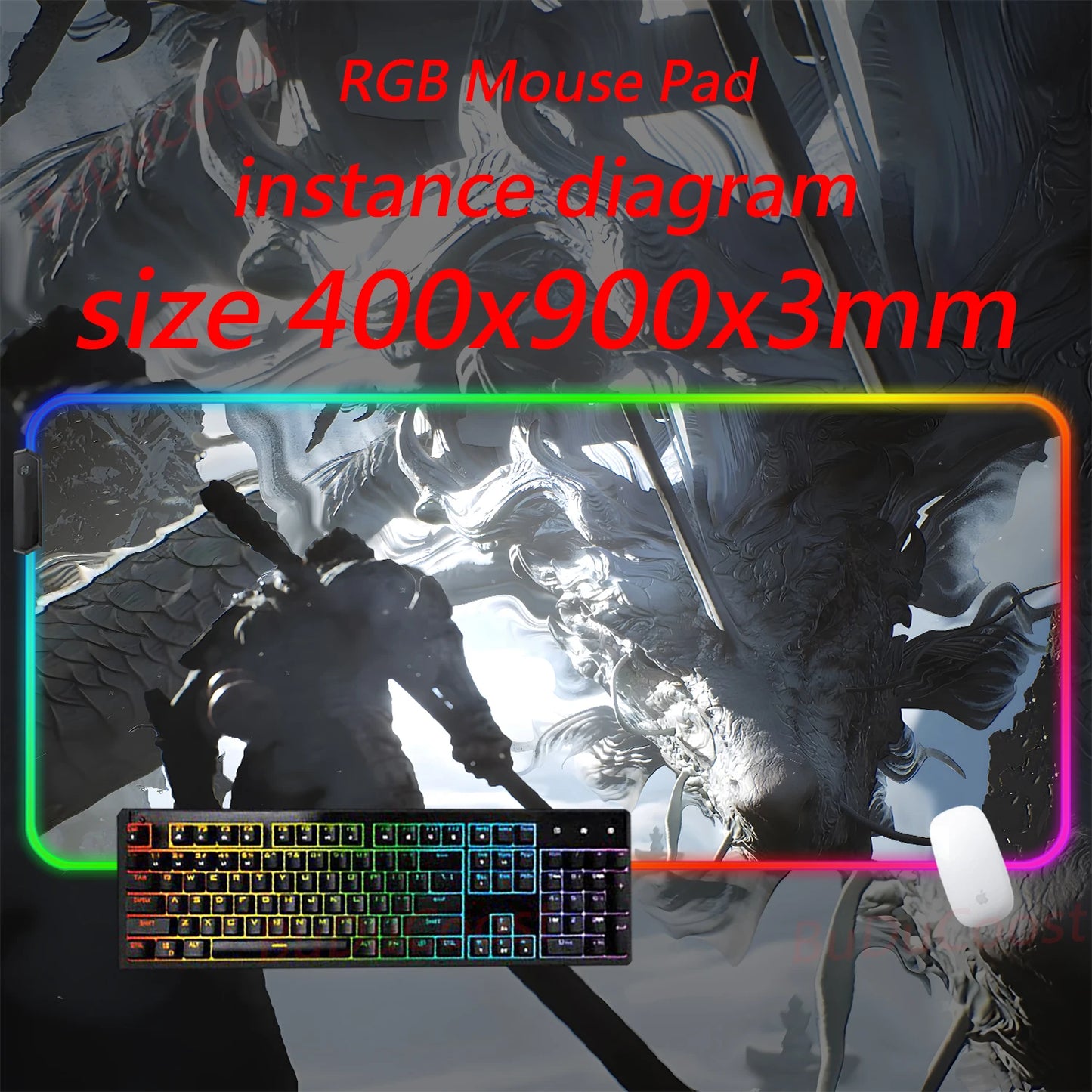 Black Myth  Wukong electronic sports PC Office HD Printing Desk Gaming RGB XXL Game Locking Edge Computer Luminescence Mouse Pad