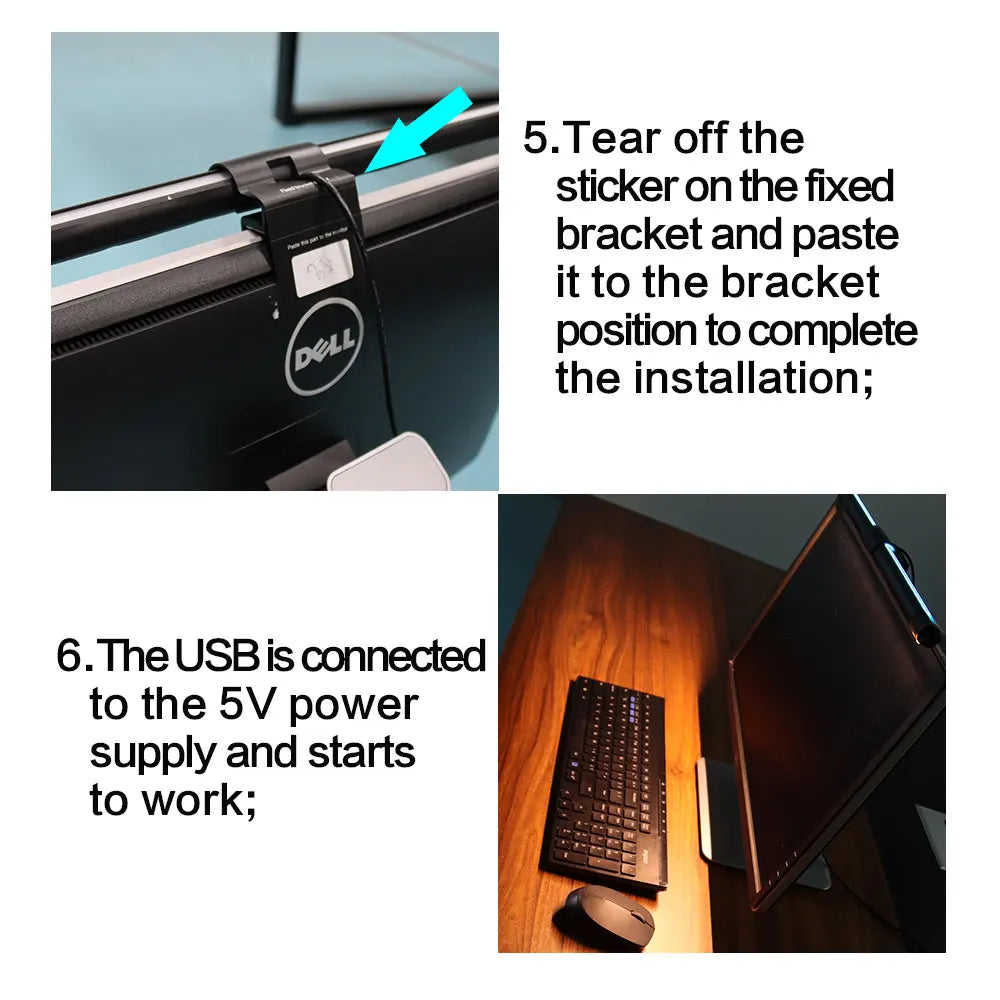 Computer Monitor Screen Light Bar LED Desk Lamp Monitor Light Bar Eye-Care Stepless Dimming Lighting Table Lamp for Work Gaming