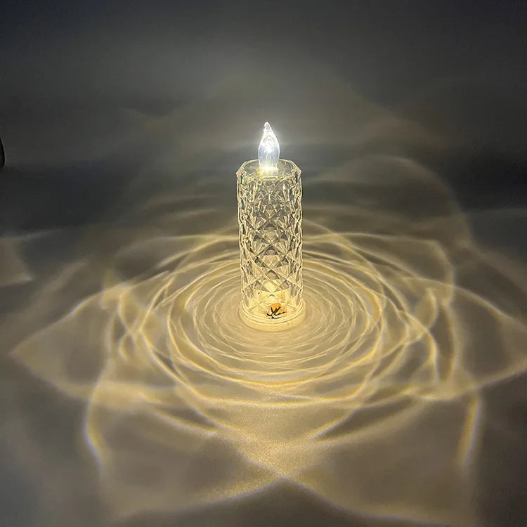 1/2PCS LED Flameless Candles Rose Crystal LED Candle Light for Valentine's Day Bedroom Wedding Christmas Home Decorations Crafts