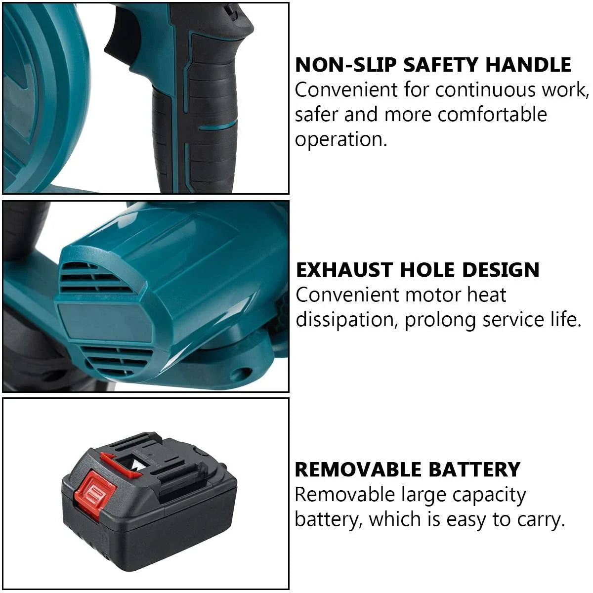 Kamolee 20000rpm Cordless Electric Hair Dryer 2 in 1 Vacuum Cleaner Household 18V Blow/Suction 2-in-1 Blower Tool