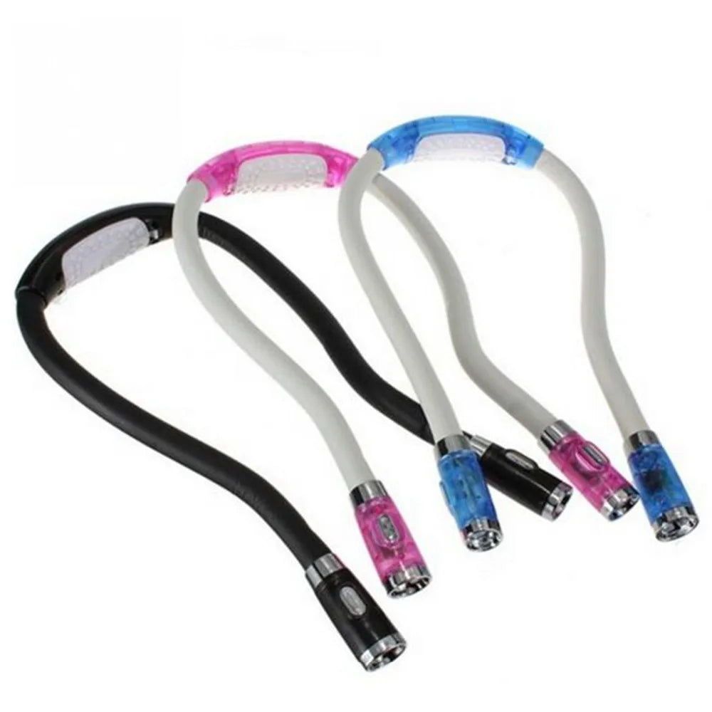 Reading in Bed Bendable Book Lights Neck Lamp with 4 LED Lights Adjustable Brightness Perfect for Sewing and Knitting