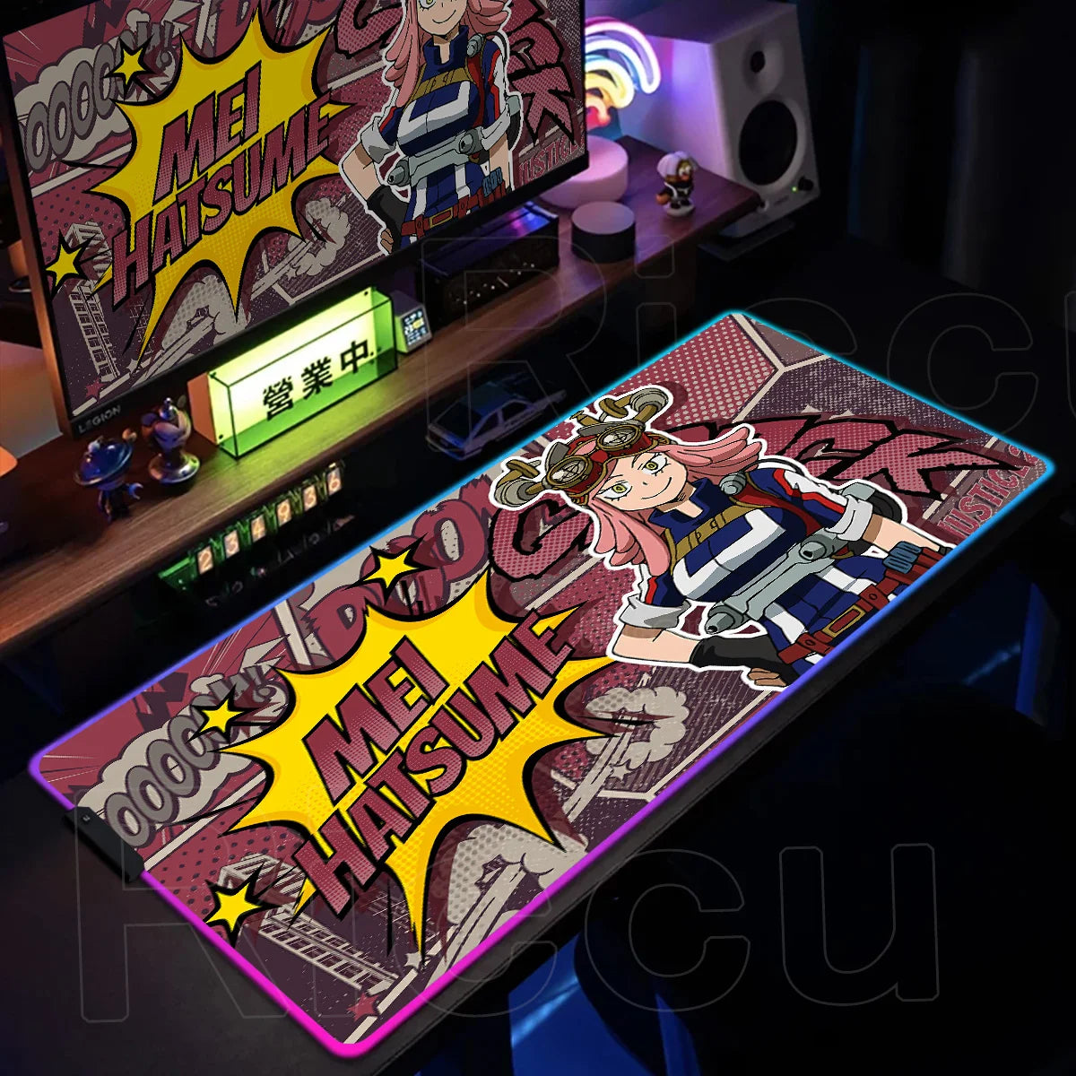 RGB My Hero Academia PC Gaming Accessorie Mouse Pad Keyboard Pad Large Anti-slip Carpets Japanese Anime Mat Home Office Setup