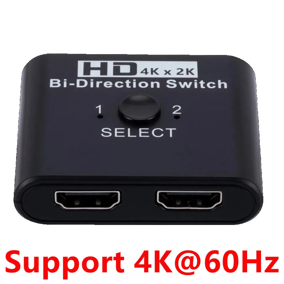 8K 60Hz HDMI Switch 4K 120Hz Bi-Direction 2 Ports HDMI Splitter Switch for Laptop PC Xbox PS3/4 TV Box to Monitor TV Projector