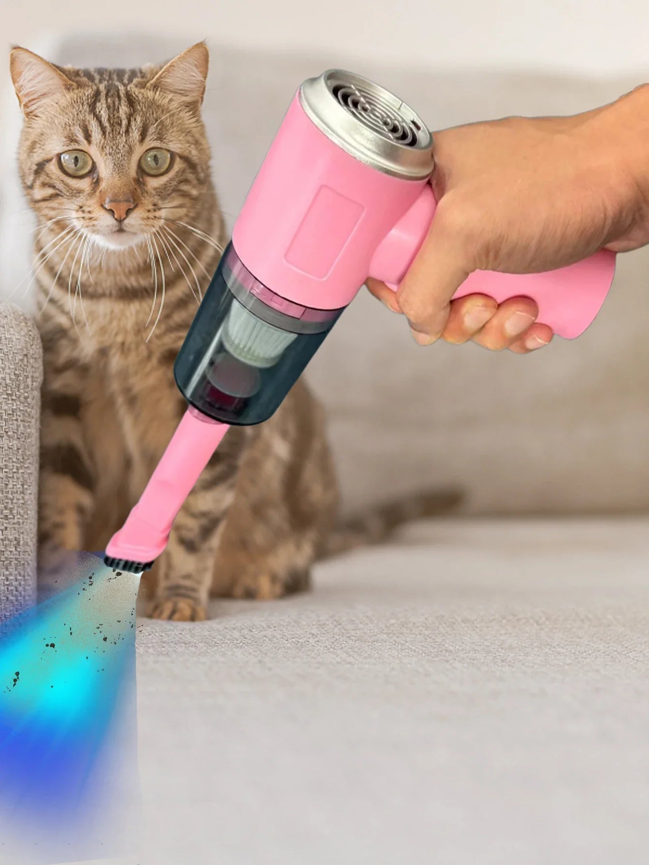 Mini pink vacuum cleaner, USB charging, strong suction power, portable, mini and powerful household appliance air cleaner