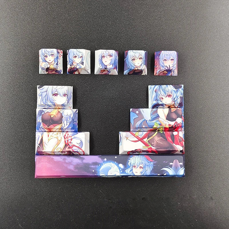 12Keys/Set Anime Character Design Custom Thermal Sublimation Cherry Profile Mechanical Keyboard Supplement Key Custom Keycap