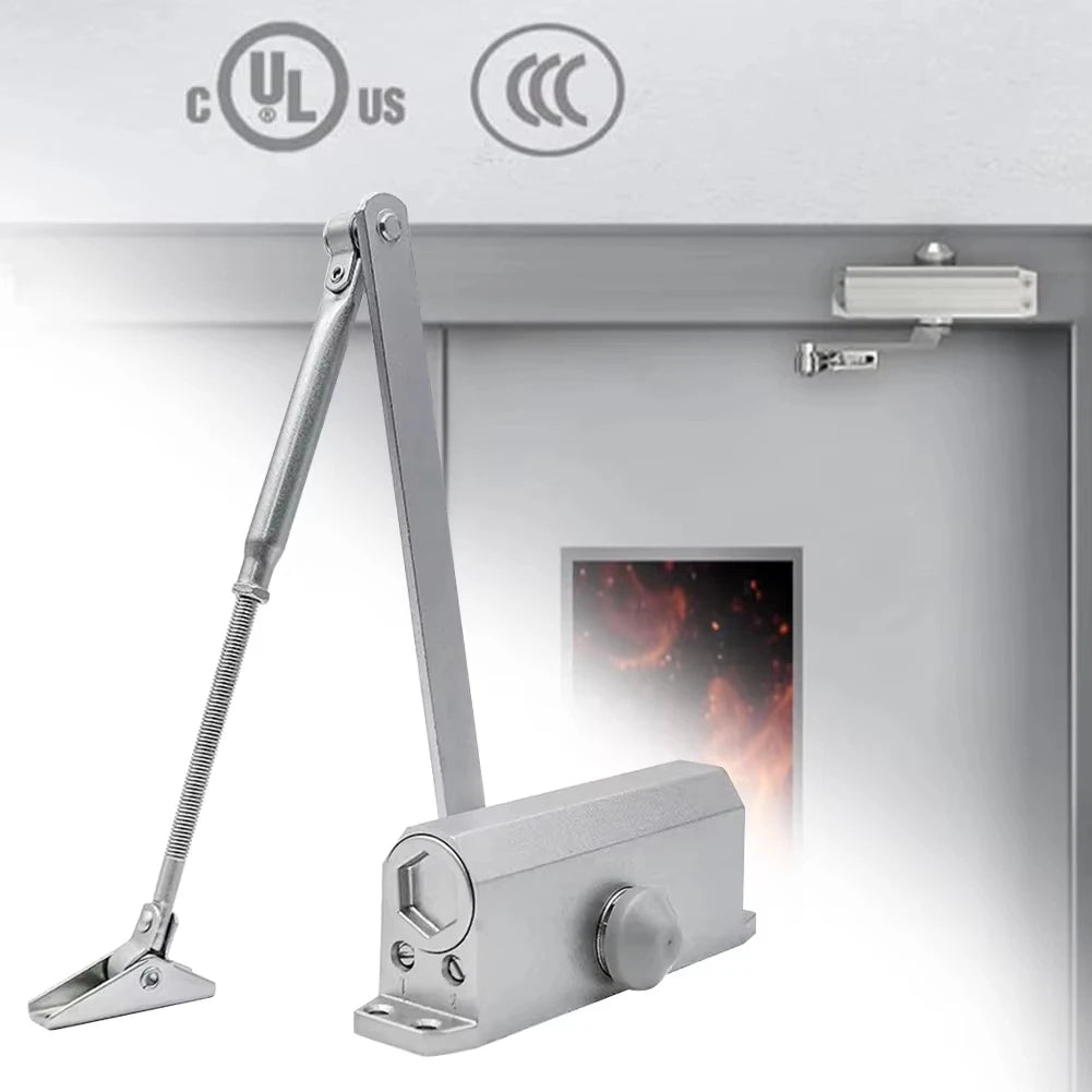 25-85KG Closing Automatic Door Closer Hydraulic Adjustable Speed Positioning Door Stop Protective Door Holder Hardware,1PCS