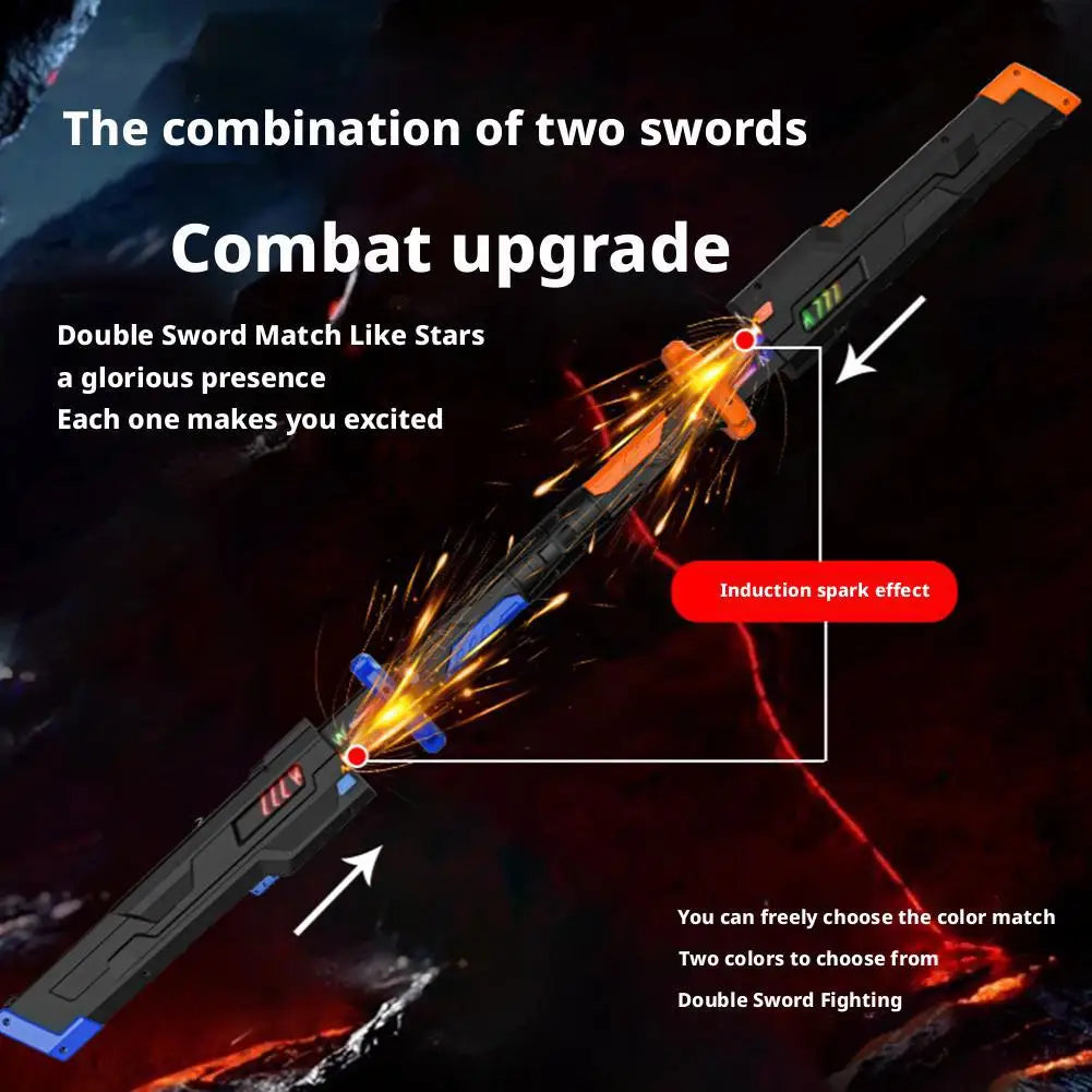 Sparkling Lightsaber Colorful Glowing Sword Toys Laser Sword Lightsaber Red And Blue Saber Telescopic Cosplay Cool Flashing Toy