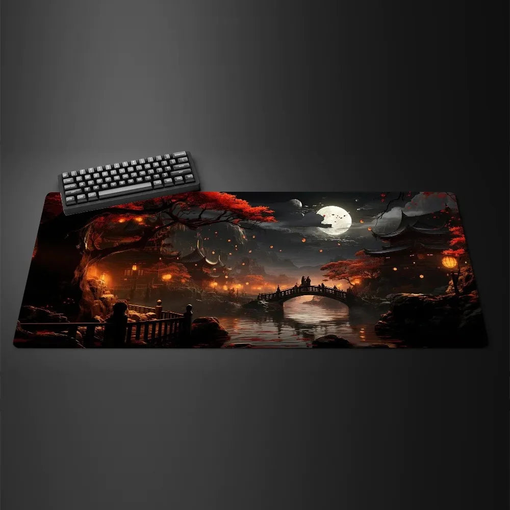 White Black Mouse Pad XXL Gaming Computer Mausepad Big Art Deskmat Playmat Laptop Office Accessories Carpet Non-Slip Mat 800x400