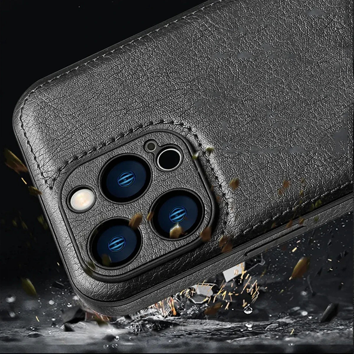 Ultra Thin Leather Case for iPhone 17 Pro Max 16 16e 15 14 13 12 11 XR 17Pro Lens Protection iPhone17 Phone Cover Coque