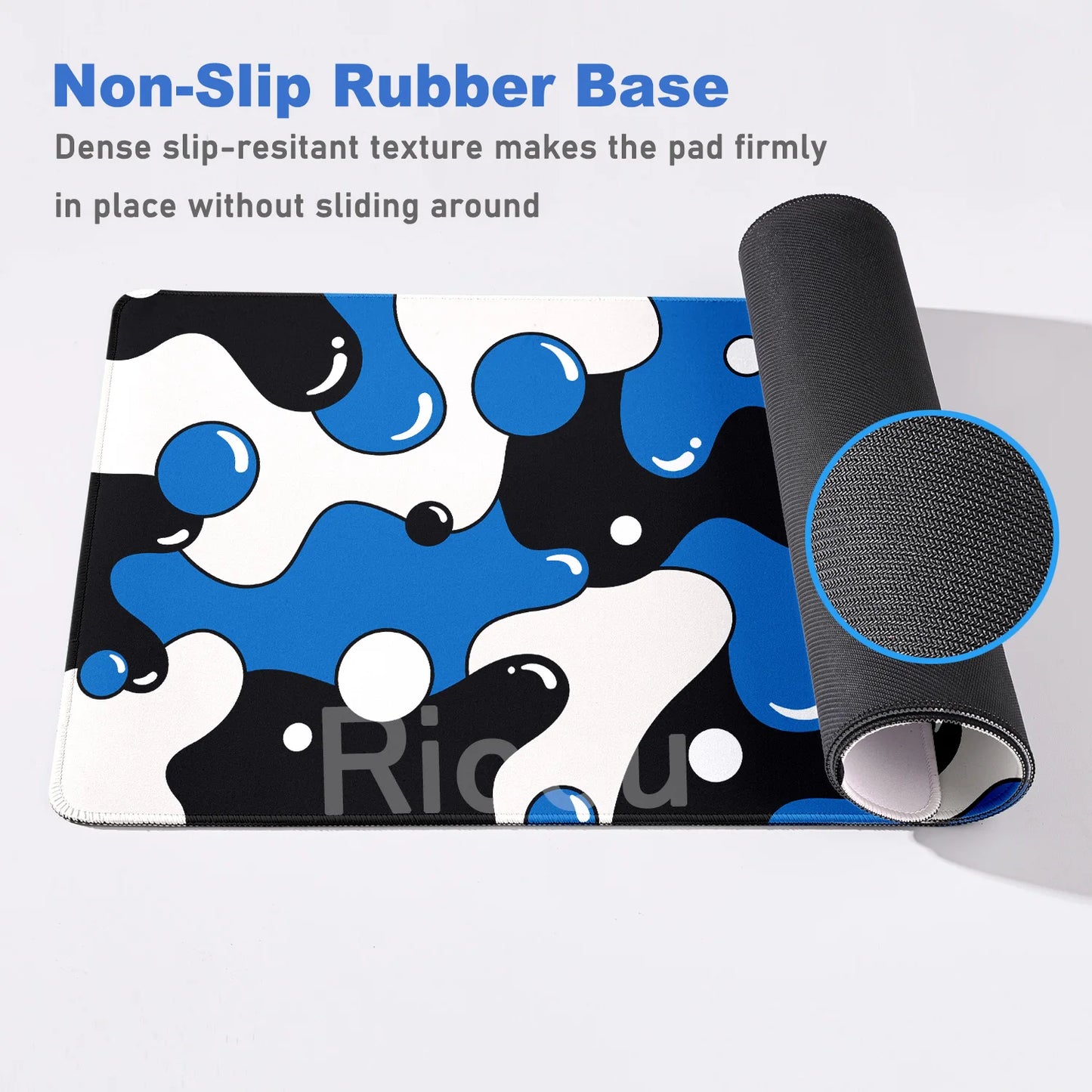 Gaming Mouse Pad Large Size Table Pad Blue & White Strata Liquid Mousepad XXL Computer Play Mat Rubber Mausepad Keyboard Deskmat