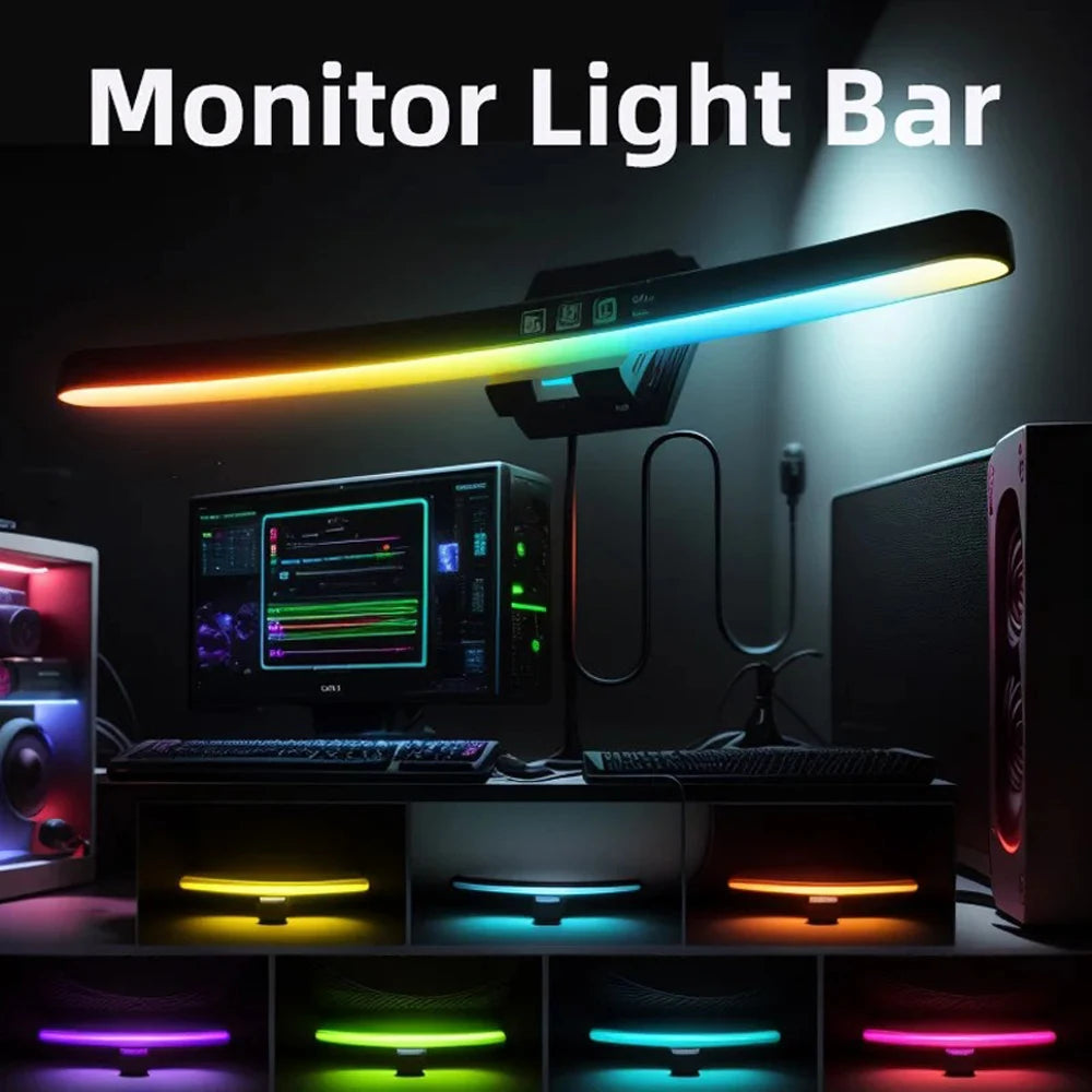 RGB Backlight LED Lightbar Computer Laptop Esport Level Lighting Room Decoration Desk Screen Light Bar Monitor Led Light Fixture