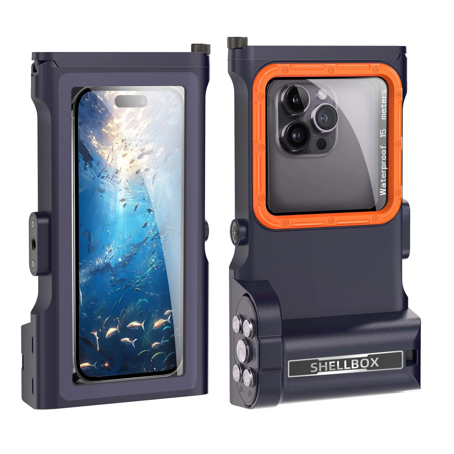 Shellbox Newly Upgraded IP68 Bluetooth Control 15M/50ft Diving/Swimming Photography Professional Diving Waterproof Phone Case