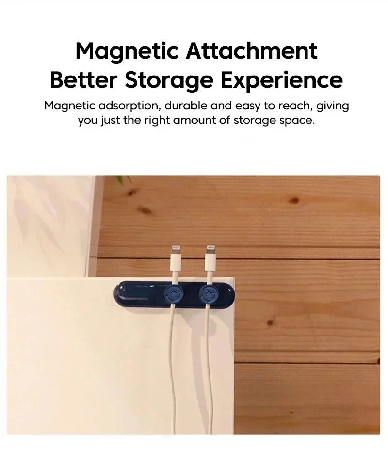 Magnetic Desktop Cable Clips Cord Management Tiny 3 Size In 1 Wire Cable Organizer Usb Data Line Storage Suitable
