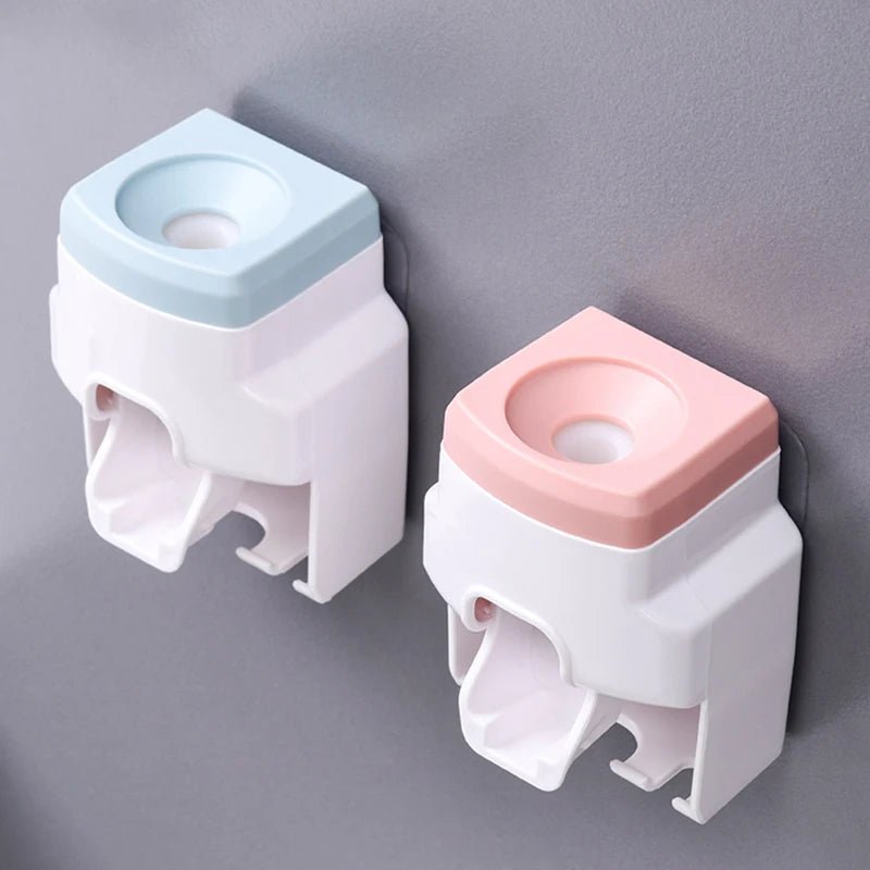 WIKHOSTAR Creative Lazy Automatic Toothpaste Dispenser Toothpaste Squeezer Toothbrush Holder Bathroom Accessories Storage Rack