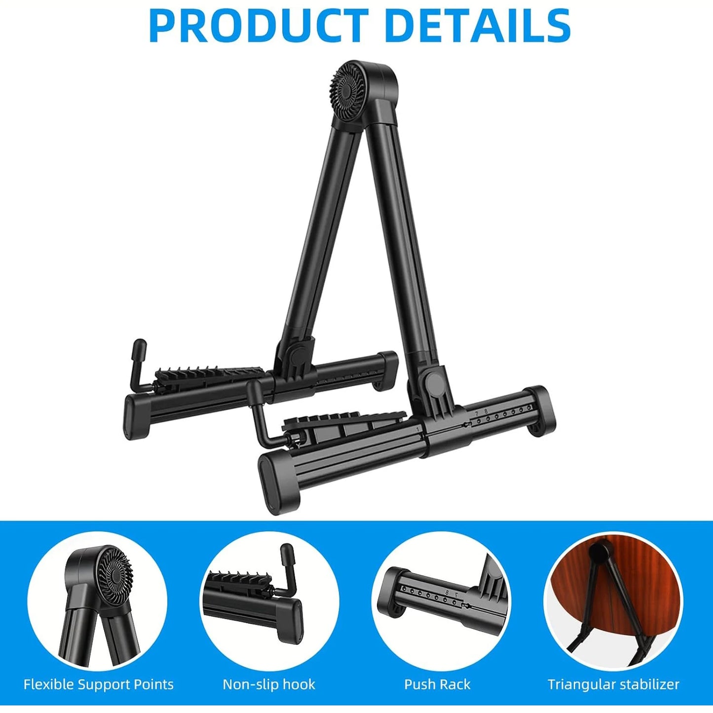 1 Foldable Guitar Stand, Suitable for Acoustic Guitars, Electric Guitars, and Basses, Lightweight and Easy to Use, Home Floor Stand
