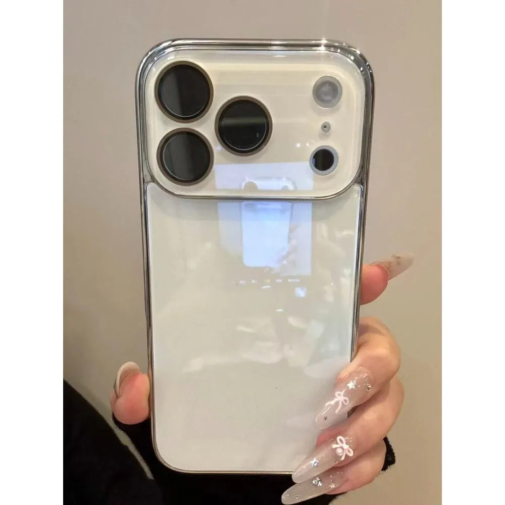 Luxury Tempered Glass Camera Protection Case for iPhone 17 16 15 14 13 12 11 Pro Max Plating Bumper Shockproof Hard Back Cover