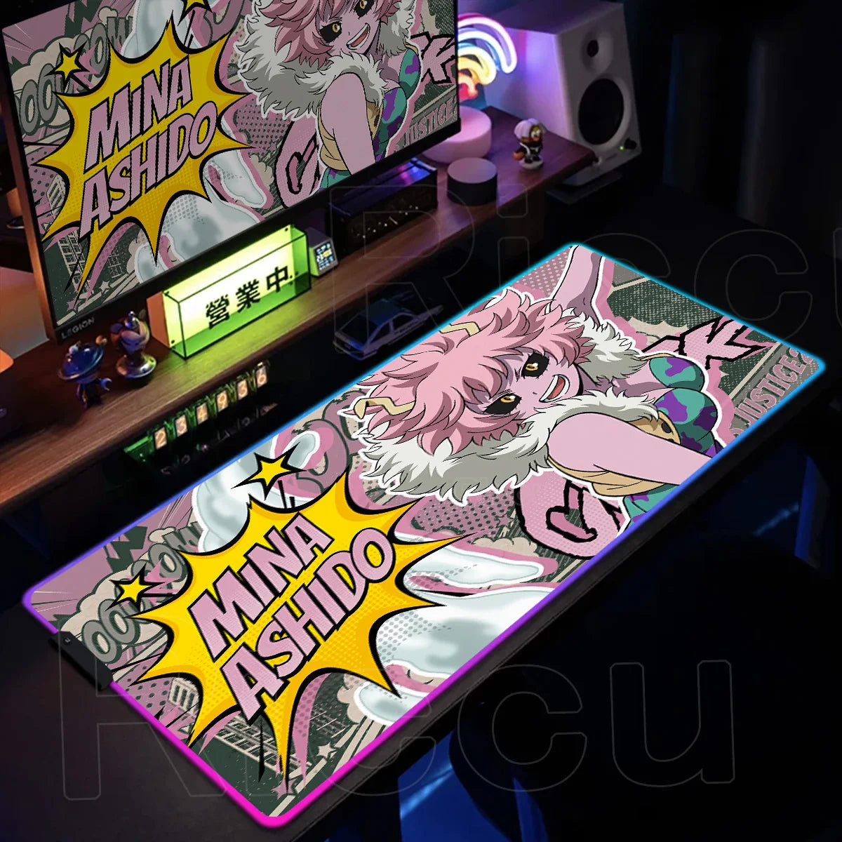 RGB My Hero Academia PC Gaming Accessorie Mouse Pad Keyboard Pad Large Anti-slip Carpets Japanese Anime Mat Home Office Setup