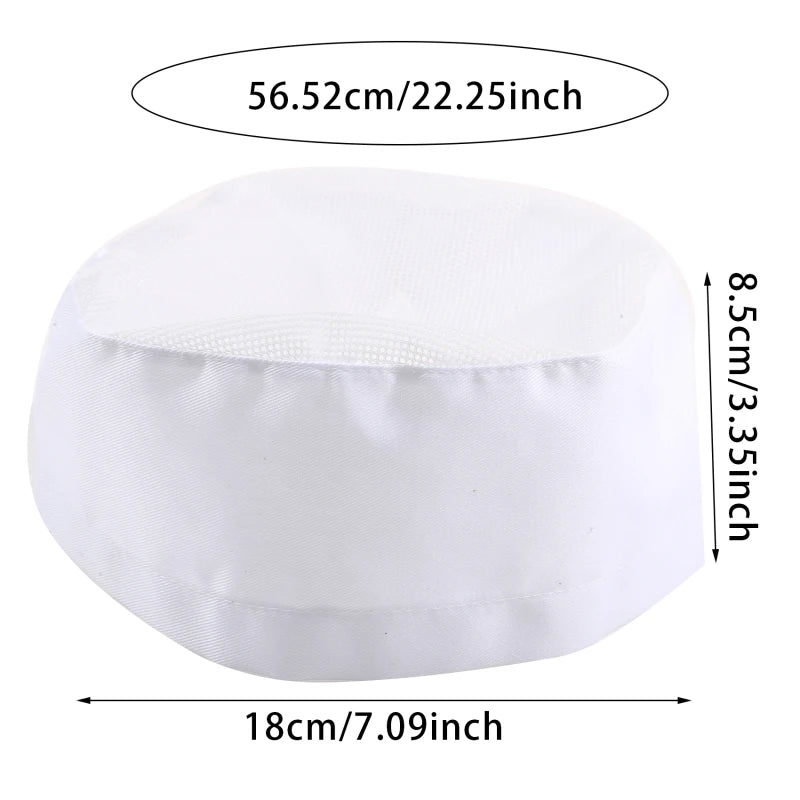 Chef Hat Restaurant Kitchen Baker Catering Cooking Cap Women Men Food Service Working Cap Mesh Top Cap Uniform Cooker Hat