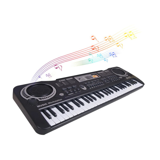 Black Electronic Keyboard 61 Keys Black Digital Music Electronic Keyboard Electric Piano Kids Musical Instrument
