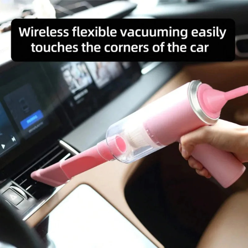 Mini pink vacuum cleaner, USB charging, strong suction power, portable, mini and powerful household appliance air cleaner