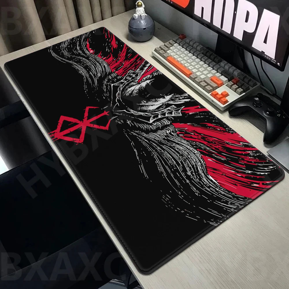 Guts sword in berserk Mouse Mat Berserk Guts Gamer Gaming Mouse Pad Computer Accessories Big Keyboard Laptop Padmouse Speed Desk