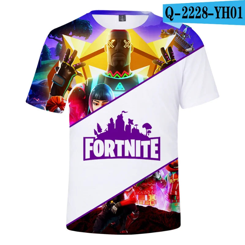 New Game Fortnite T-Shirts Anime Beach 3D Printed Streetwear Cute Cartoon O-Neck Oversized T Shirt Harajuku Kids Tees Tops Gift