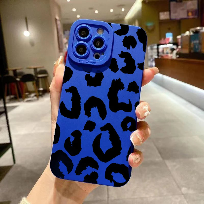 Leopard Design Camera Protective Phone Case for iPhone 16 Cases iPhone 17 Air 15 14 13 12 11 Pro Max 16E XS XR X 7 8 Plus Cover